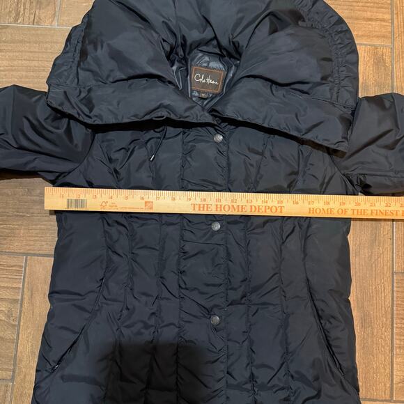 Cole Haan Black Long Puffer Coat Down Feather Womens Sz Medium - Picture 14 of 16